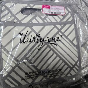 Thirty-One Grey Patchwork Double Duty Caddy